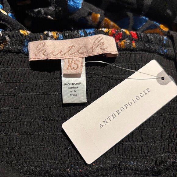 Anthropologie Hutch Velvet Floral Wide-Leg Jumpsuit Size XS Blue Pattern - Picture 8 of 10